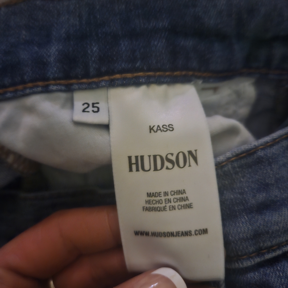 Hudson Jeans Frayed Blue Jean Shorts - Picture 3 of 4